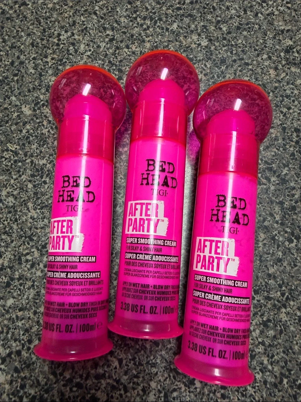 BedHead After Party Super Smoothing Cream - Bright Pink Bottle - Lot:3